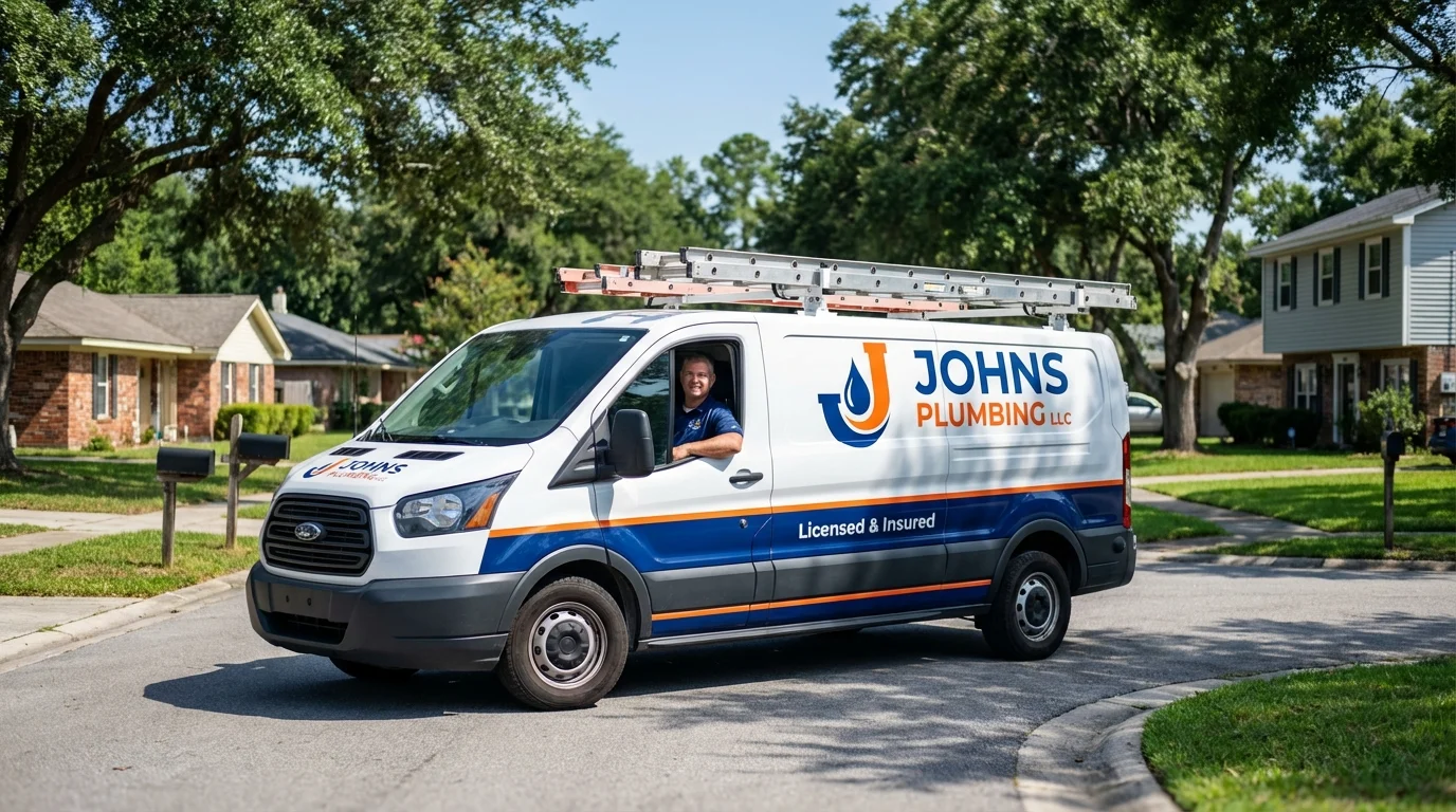 Johns Plumbing LLC service van in Lumber City, GA