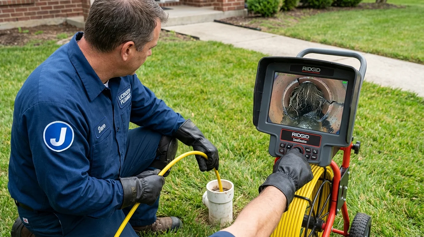 Sewer camera inspection being performed by Johns Plumbing LLC in Lumber City